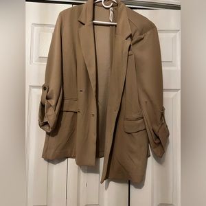 NY collection tan blazer size 2x